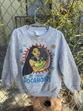Vintage 90s Pocahontas Youth Kids Large Crewneck Sweatshirt