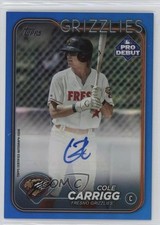 2024 Topps Pro Debut Blue Foil Auto 12/150 Cole Carrigg #PD-9 Auto ez6