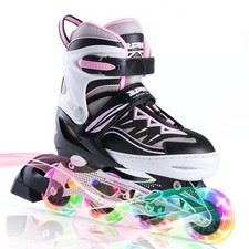 2pm Sports Adjustable Light up Inline Skates, Stylish Design Beginner Roller Ska