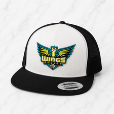 DALLAS WINGS WNBA CUSTOM YUPOONG 6006 FLAT BILL SNAP BACK TRUCKER HAT