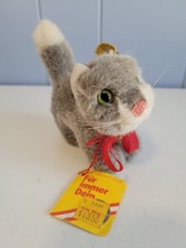 Vintage Steiff Cat  Kitty  1495/10 with button  all tags 5"