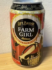 Lift Bridge Farm Girl Saison - Empty Beer Can Bottom Opened