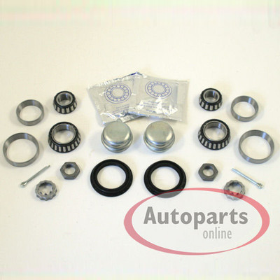 2 x Radlager Satz mit Lager Fett + Nabenkappen hinten für Opel Corsa B