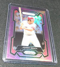 2024 Panini Prizm Purple Prizm Parallel Johnny Bench #'ed 76/99! Reds HOFer