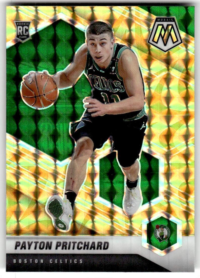 2020-21 Panini Mosaic Payton Pritchard Mosaic Reactive Yellow Rookie #210