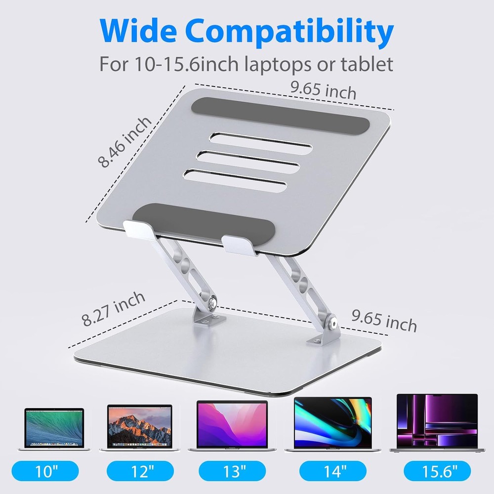 Adjustable Foldable Metal Laptop Stand for Desk Riser Holder