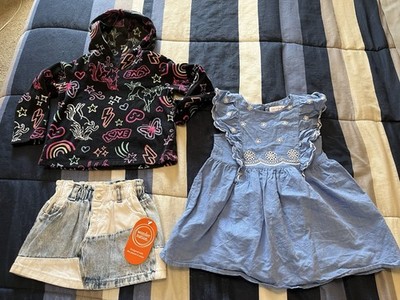 Lot of 3 Little Girls 2T Clothes Lot Childrens Place Cat & Jack Wonder Nation