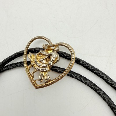 Nice Vintage Dancing Couple In Heart Bolo Tie