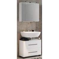 BadmöBel Badezimmer Set Weiß Waschtisch-Unterschrank Spiegelschrank GäSte Wc Bad
