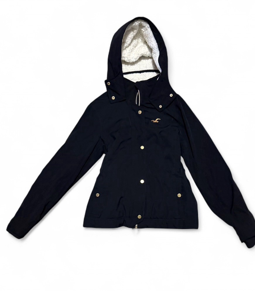 Hollister All-Weather Collection Sherpa Lined Navy Blue Coat