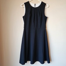 Calvin Klein Sheath Dress Womens Size 10 Black White Zip Up Fitted
