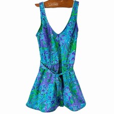 Vintage Maxine Of Hollywood Tropical Floral One Piece Swimsuit 14