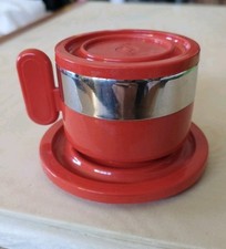 MORINOX vintage tazzina caffè Piattino Tappo acciaio 18/10 e ABS plastica ITALY