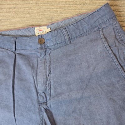 Faherty Tradewinds 7  Stretch Linen Blend Organic Cotton Shorts Men's 30