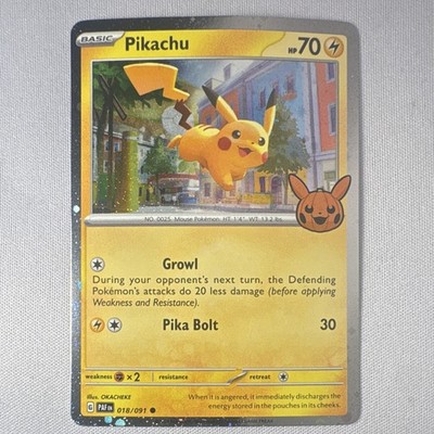 Pokémon TCG Pikachu 018/091 Trick or Trade 2024 Cosmos Holo Basic 70HP EN