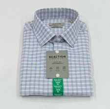 Kenneth Cole Men's Quick Dry Performance Dress Shirt, Blue, XL (17-17.5, 34/35)