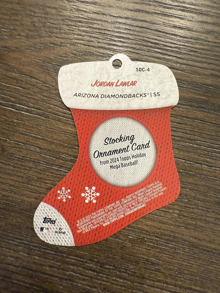 2024 Topps Holiday #SDC-4 Jordan Lawlar Stocking Die Cut Ornaments - Image 2 of 2