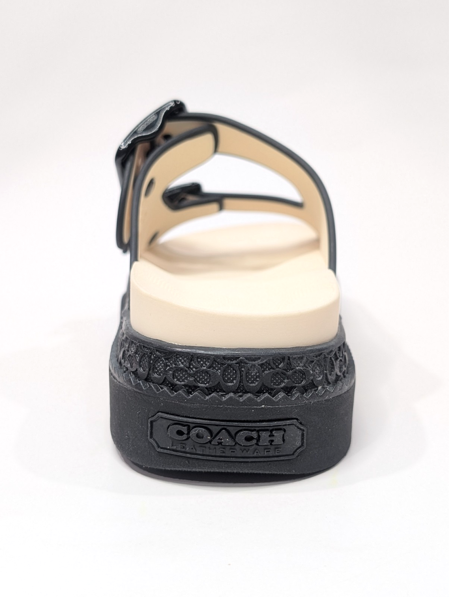 Coach Lainey Chalk/Black Rubber Women's Slides Sandals - Assorted