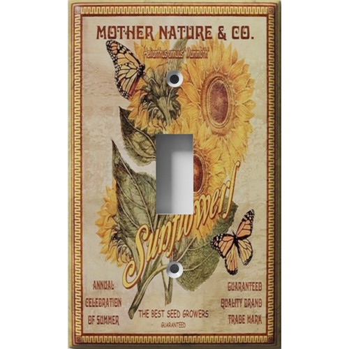 SnazzySwitch Sunflower Seed Package Decorative Light Switch Plate Cover - Picture 1 of 24