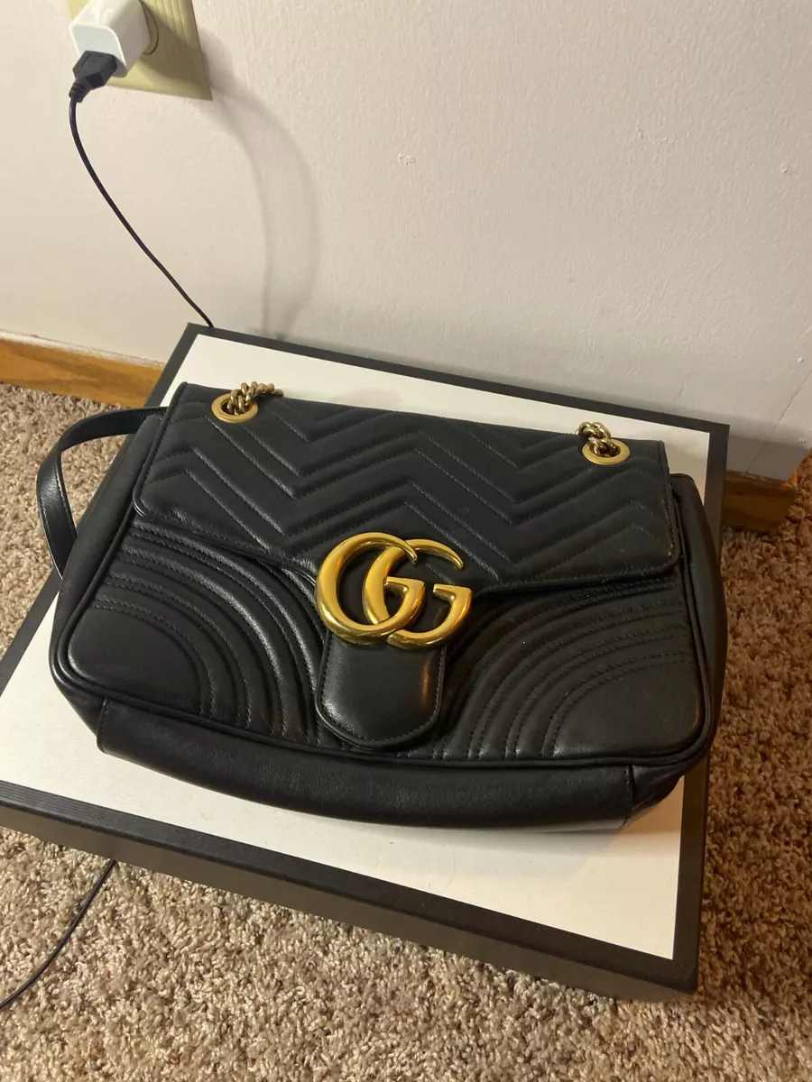 Gucci GG Marmont Small Shoulder Bag, Black, Leather