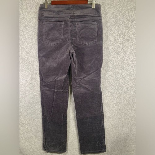 DENIM & CO Flat-Front Pull-On Gray Corduroy Straight Leg Pants Size 8 #933 - Picture 2 of 11