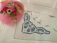 Museale lenzuolo in puro lino con ricamo Burano di Venezia a mano sheet linen