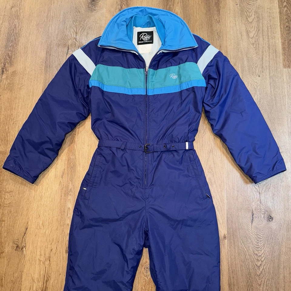 De Colección Años 70 80 Roffe Traje de Esquí Una Pieza Traje de Nieve Babero de Nieve Retro Mod Apres Mujer 10 Foto 3 de 4