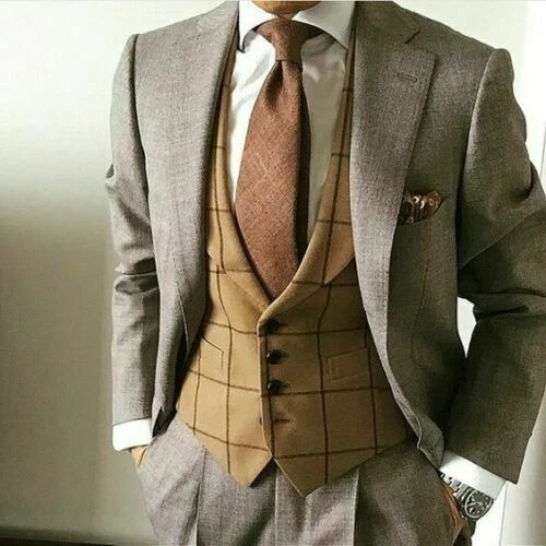 Vintage 3Pcs Men's Suits Wedding Formal Evening Party Business Casual Blazers
Opens in a new window