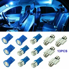 13pcs 8000K Blue LED Interior Lights Bulbs Kit Car Trunk Dome License Plate Lamp