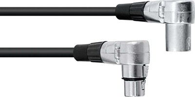 Omnitronic XLR Kabel 3pol 1,5m 90° sw Audiokabel XLR-Winkelverbindern Schwarz