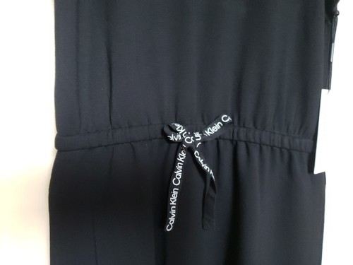 Calvin Klein Sleeveless Short Cinch Waist Dress BLACK (Size MEDIUM) NWT MSRP $49 - Picture 8 of 16