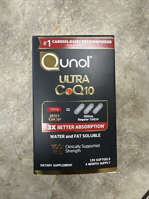 Qunol Ultra CoQ10 Better Absorption Supplement Tablet - 120 Count EXP 12/2027