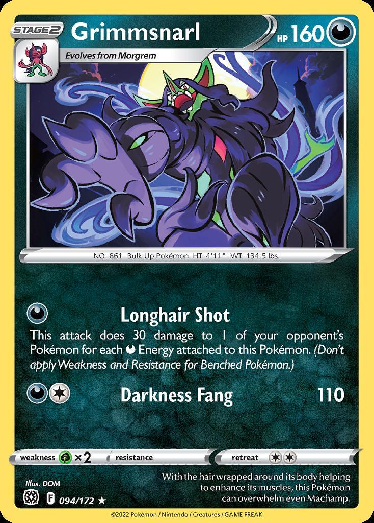 Pokemon Grimmsnarl (94/202) Brilliant Stars LP REVERSE HOLO