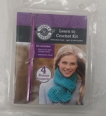 Loops & Threads Learn To Crochet Kit, NEW