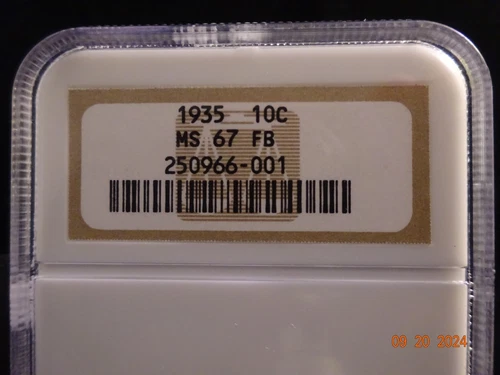 1935 Mercury Dime, NGC MS67 FB