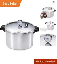 Large Capacity Aluminum Pressure Cooker - Canner - Multi-Purpose - Silver