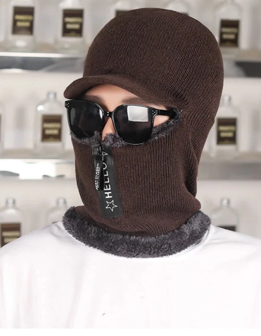 Winter Balaclava Fleece Hood Ski Mask Women Men Thermal Face Cover Hat Cap Scarf