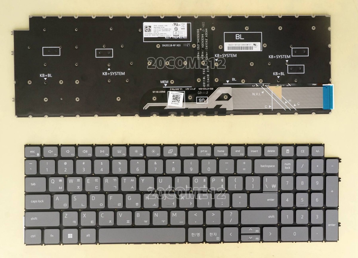 New For DELL Vostro 5620 5625 7620 5630 5635 Keyboard Backlit Gray