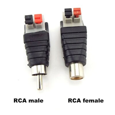 50pcs Phono Speaker Wire To Male RCA Connector Adapters - Jack Plug For Audio/Video/LED