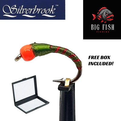 12 x Olive Hot Head Weighed Buzzer Forelle Fliegenfischen - Größe 10/12 - KOSTENLOSER KARTON INC