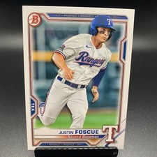 2021 Bowman Paper Prospects Baseball #BP-41 Justin Foscue Texas Rangers