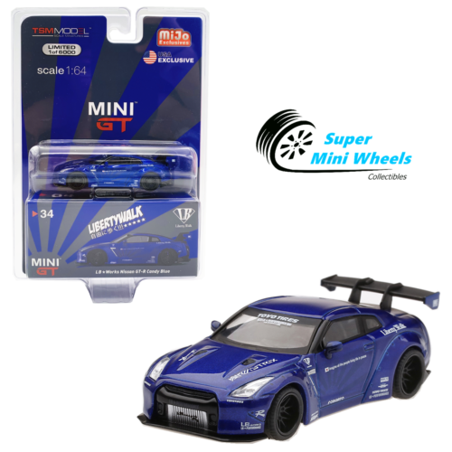 Mini GT 1:64 Nissan GT-R R35 LBW Liberty Walk (Blue) #34 Mijo Exclusive  4895183692076 | eBay