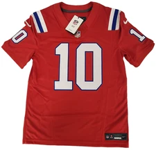 Nike New England Patriots #10 Mac Jones Red Vapor Limited Fuse Jersey $175