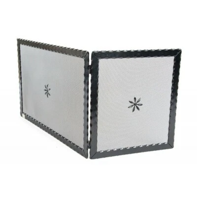 ARTERAMEFERRO Parascintille paraschizzi camino caminetto in ferro battuto ad ANGOLO 70 CM