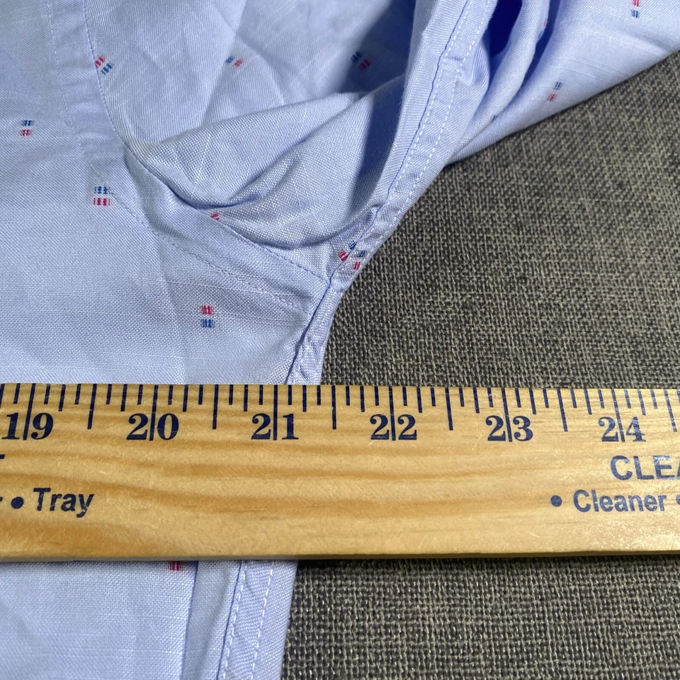 Camisa de vestir vintage a rayas Gitman Bros para hombre 15 azul manga larga hecha en EE. UU. Foto 4 de 4