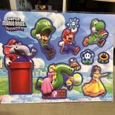 Super Mario Bros Wonder GameStop Preorder Exclusive Sticker Sheet Factory Sealed