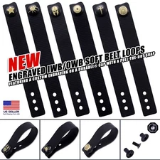 Engraved IWB/OWB Soft Belt Loops w/Durable Cap, PTD Snap, and Mounting Hardware