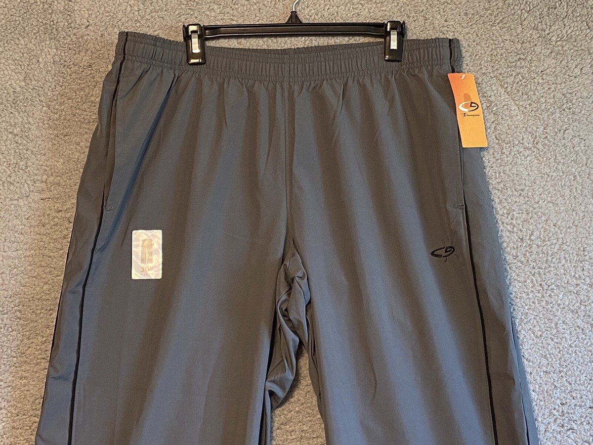 Champion Women's Wind Breaker Gray Track Pants L Lined Ankle