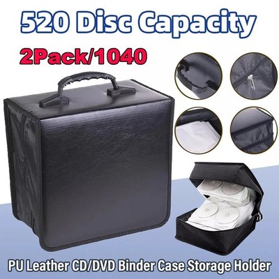 Portable 1040Disc CD DVD Storage Bag PU Leather Wallet Holder Case Box Organizer