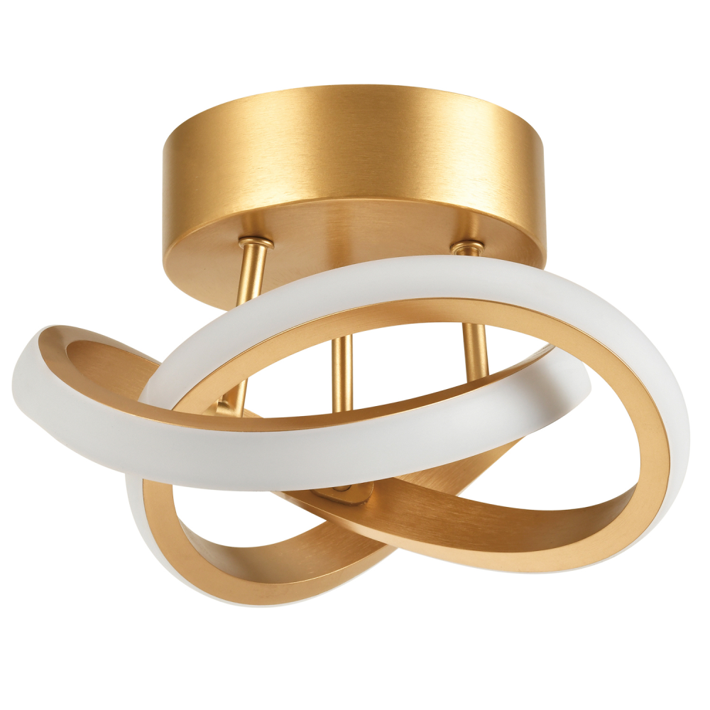 Modern LED Gold Ceiling Light with Swirl Thick Metal Strip Creates 1253 Lumen...